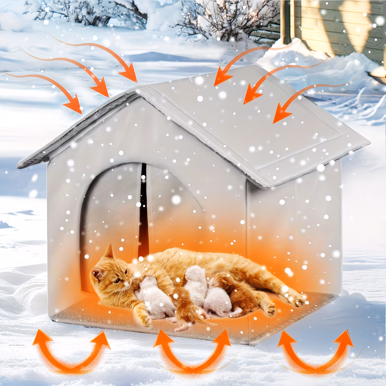 Foldable Soft Indoor Pet Kennel House with Removable Cushion – For Cats & Small Dogs - Image 5