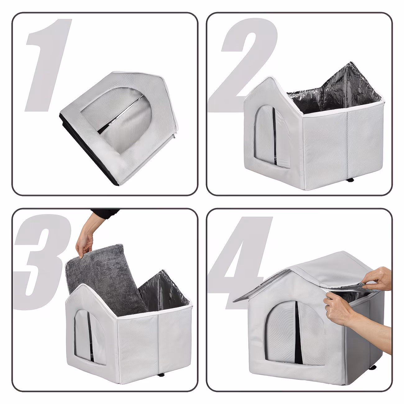 Foldable Soft Indoor Pet Kennel House with Removable Cushion – For Cats & Small Dogs - Image 6