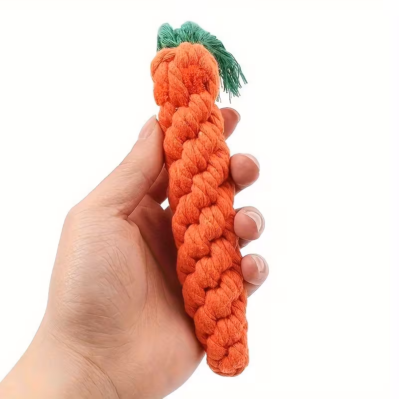 Interactive Durable Carrot-Shaped Dog Toy with Tassel - Image 3