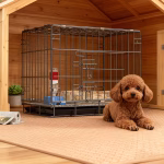 Heavy-Duty Foldable Metal Pet Crate with Double Doors