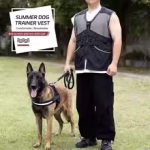 Lightweight dog training vest with multiple bite-resistant pockets for spring and summer training.