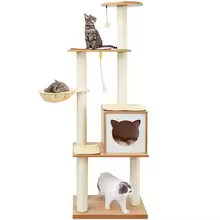 Multi-Level Cat Tree Tower with Condo, Hammock & Scratching Posts