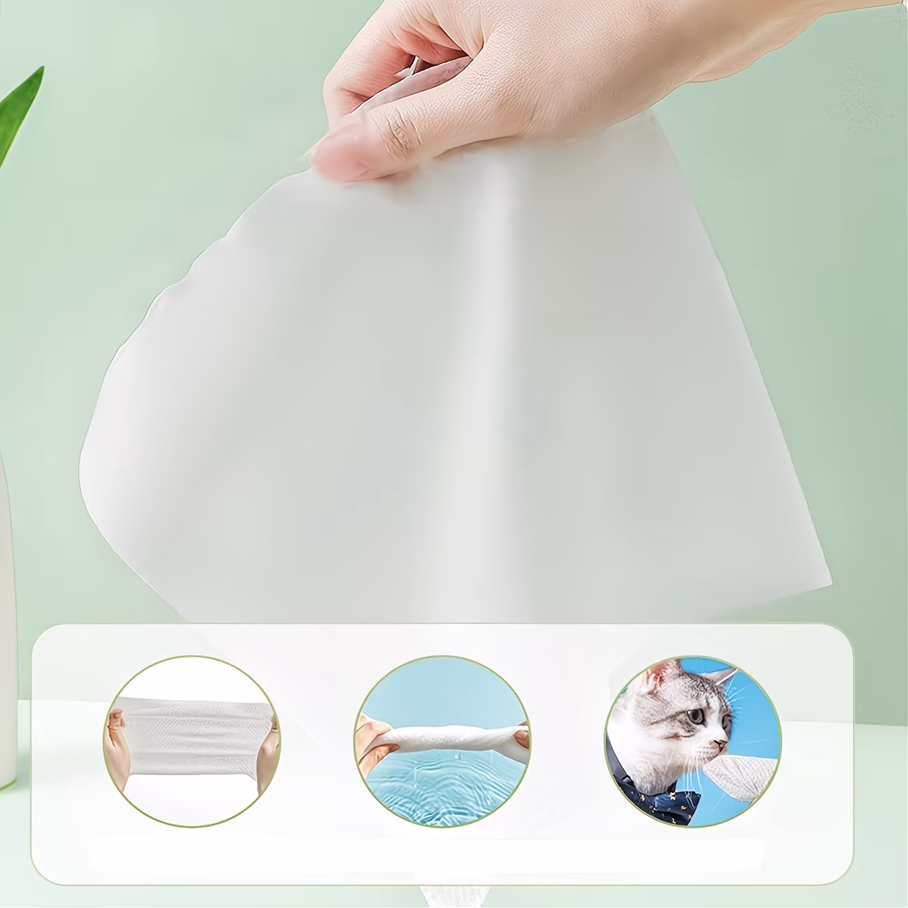 80 Sheets/1 Pack Pet Wipes - Specialized Cleaning Wipes for Dogs and Cats. Safe and Gentle for Eyes, Ears, Mouth, Paws, Fur, and Private Areas. Portable Dispenser for Daily Pet Care. Quick Cleaning. Ideal for Wiping Paws After Walks and Cleaning Ear - Image 2