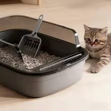 Semi-Closed Cat Litter Box with Scoop - Image 4