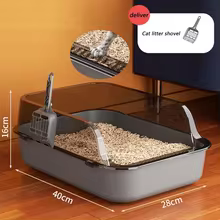 Semi-Closed Cat Litter Box with Scoop - Image 3