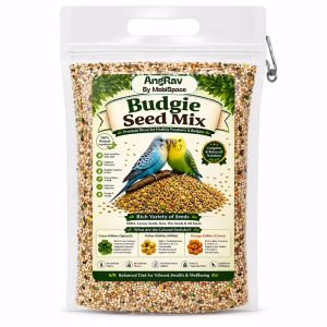 Premium Budgie Seed Mix for Parakeets, Natural Daily Bird Food with Millet, Canary Seeds, Flax Seeds & Coloured Kibbles
