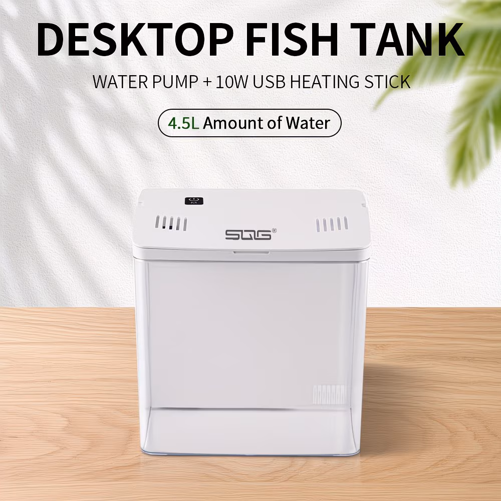 Compact Glass Aquarium with LED Light & Filter – 4.5L Fish Tank for Betta & Small Fish - Image 2