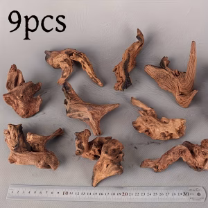 Natural Aquarium Driftwood (9-Pack) – Decorative Wood for Fish Tanks & Aquariums