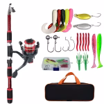 Portable Telescopic Fishing Rod & Reel Combo Kit with Tackle Box
