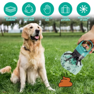 Portable Dog Pooper Scooper with Waste Bag Dispenser – One-Hand Pet Waste Picker