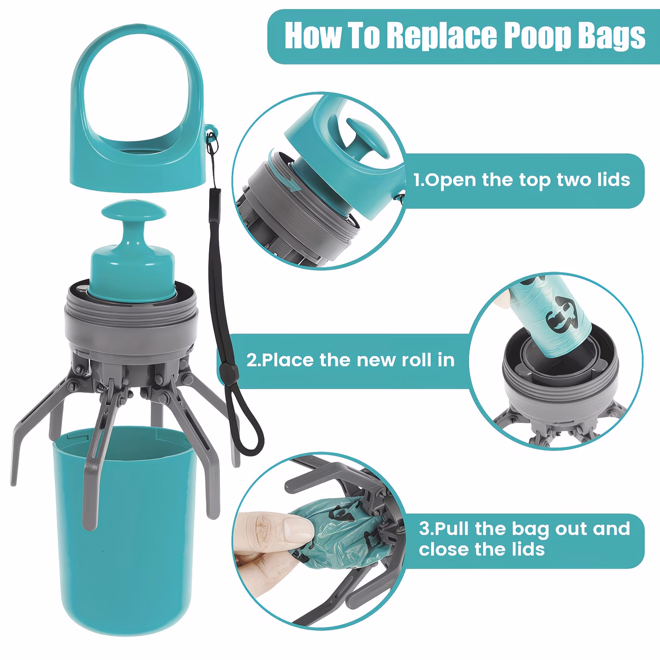Portable Dog Pooper Scooper with Waste Bag Dispenser – One-Hand Pet Waste Picker - Image 4