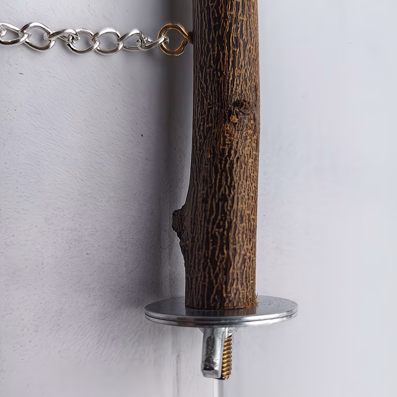 Natural Wood Bird Swing Perch – Hanging Cage Perch for Parrots & Small Birds - Image 5