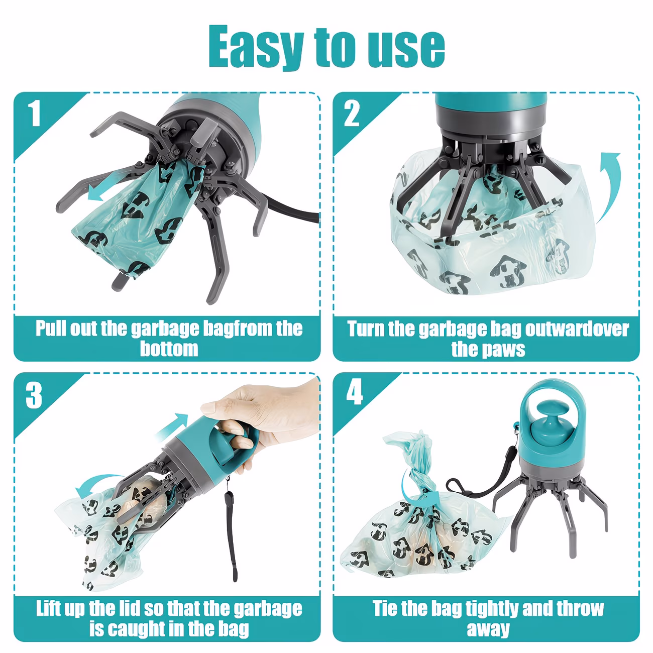 Portable Dog Pooper Scooper with Waste Bag Dispenser – One-Hand Pet Waste Picker - Image 2