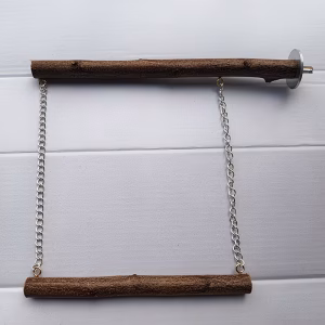 Natural Wood Bird Swing Perch – Hanging Cage Perch for Parrots & Small Birds