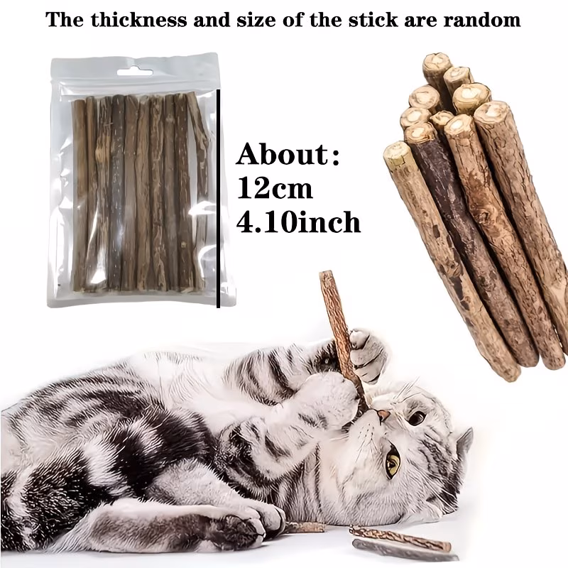 40PCS Natural Cat Chew Sticks – Silvervine & Catnip Chew Toys for Teeth Cleaning, Dental Care & Stress Relief - Image 5